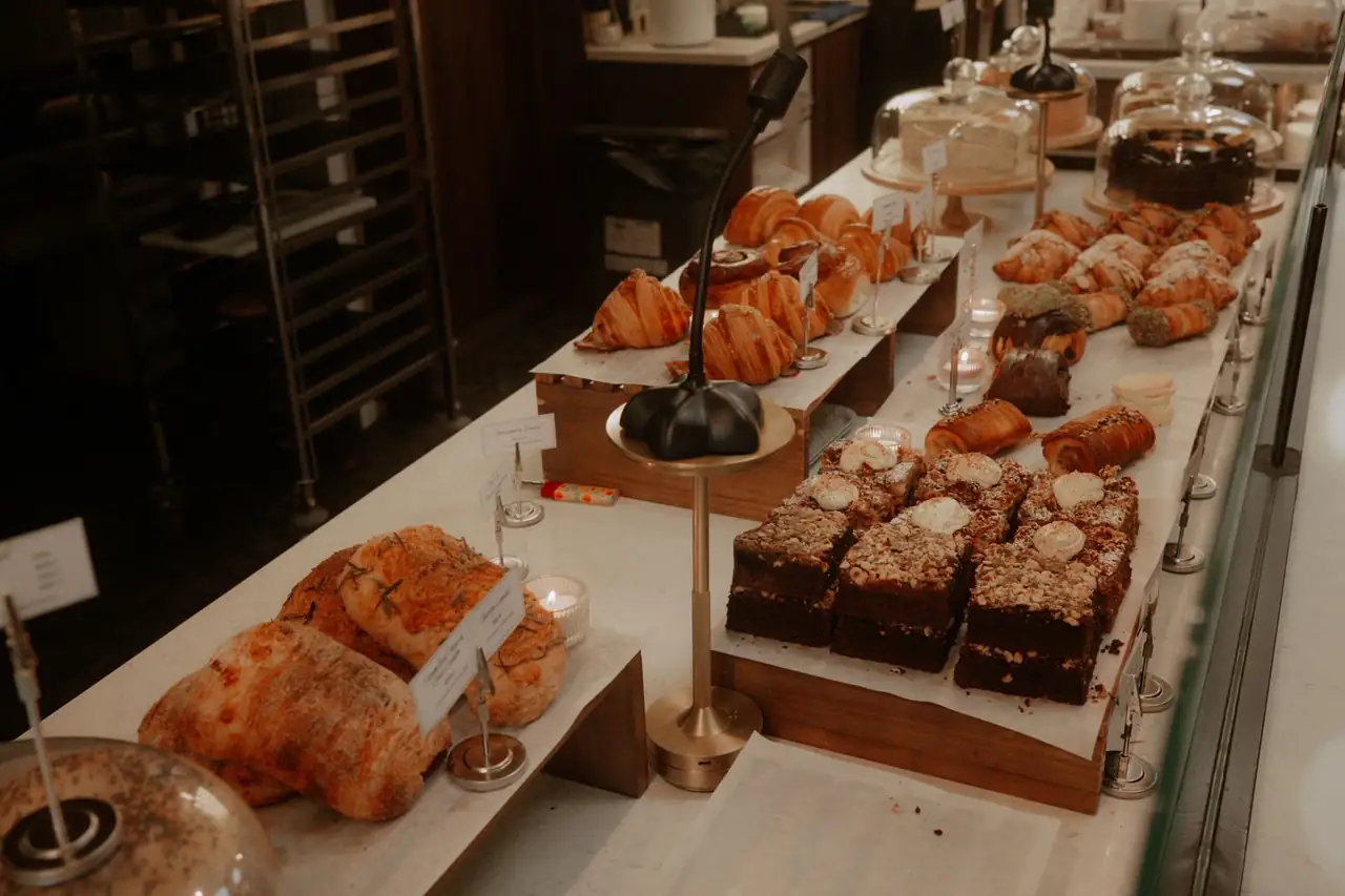 Fresh artisan sourdough and savoury baked pastries